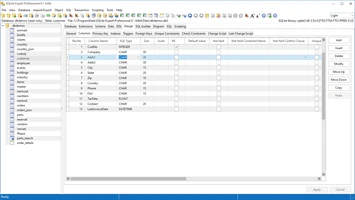 Visual table designer